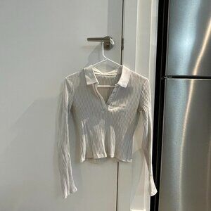 Long sleeve, white, button-up shirt (small)